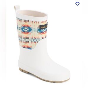 Pendleton Kids' Unisex White Fog Lost Trail Aztec Patterned Rain Boots NEW